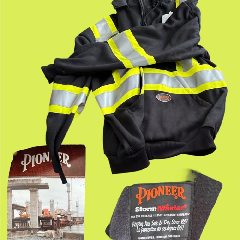 Pioneer Black and Yellow Reflective Hoodie - NEW WITH TAGs
